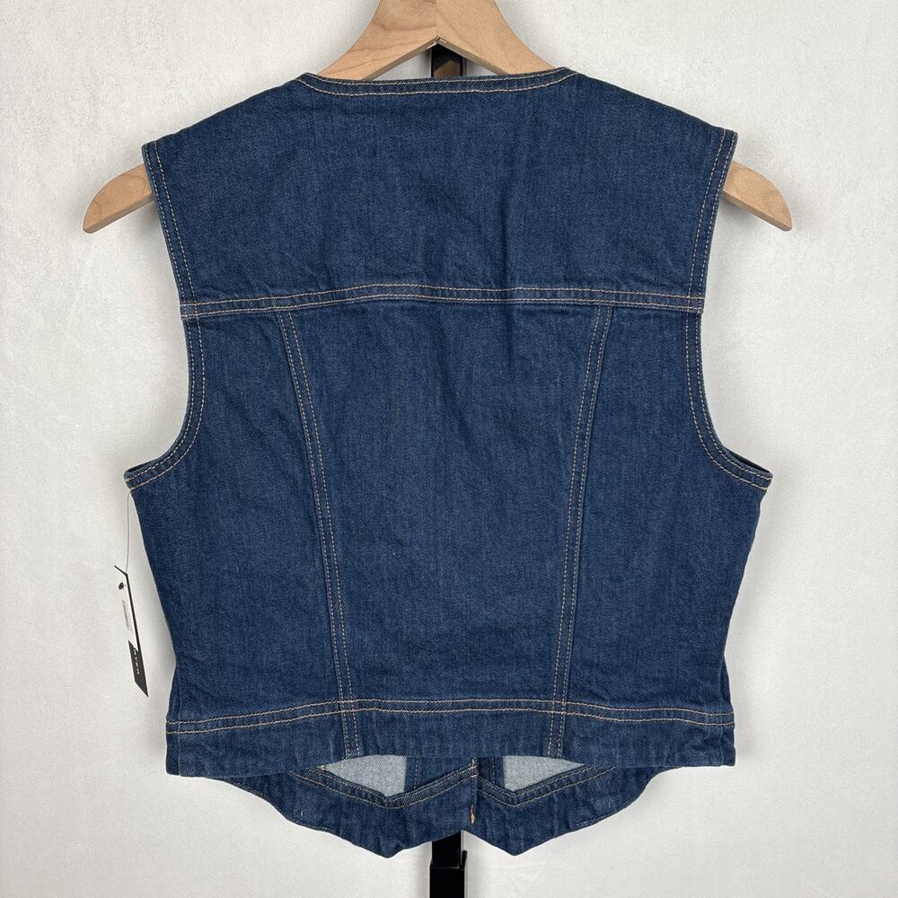 NEW Veronica Beard Valeria Vest Women's Small Blue Denim Buttons Country Cowgirl - Picture 5 of 10